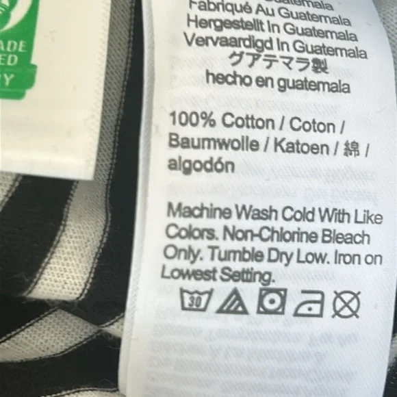 J. CREW NWT Black and white striped turtleneck size L 100% cotton - Picture 5 of 6